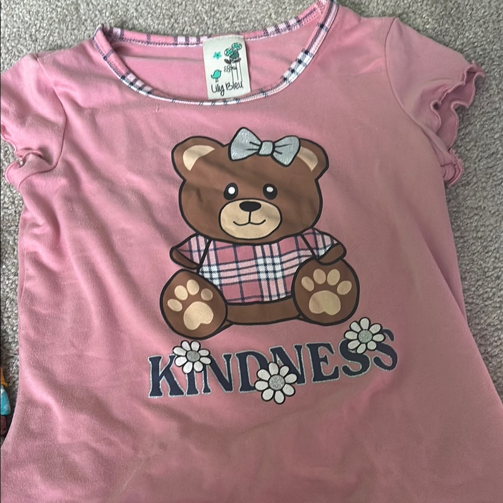 Lily Bleu Pink Teddy Bear Short Sleeve Tee